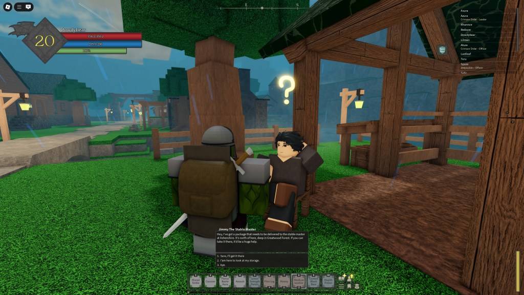 Jimmy der Stallmeister gibt einem Rune-Slayer-Spieler eine Quest
