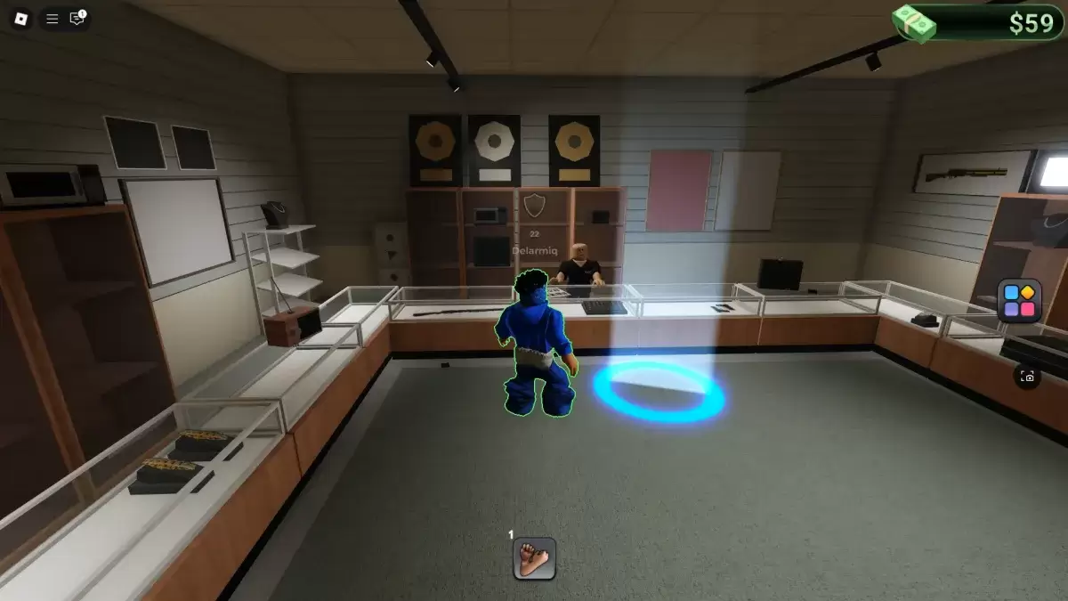 A player inside Pawn store in BlockSpin