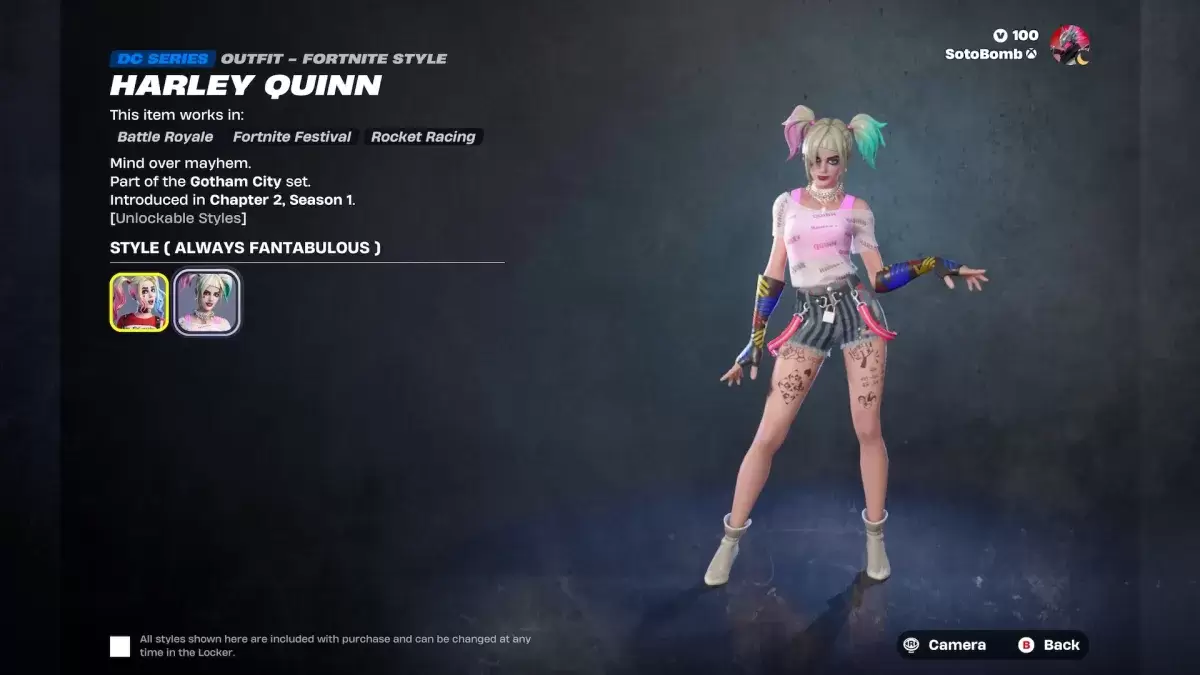 Fortnite中的Harley Quinn皮肤是有关任务的文章的一部分。