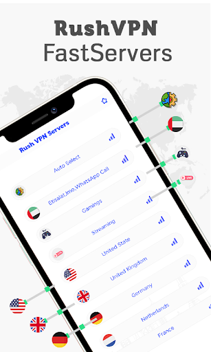 Rush VPN - Secure and Fast VPN स्क्रीनशॉट 1