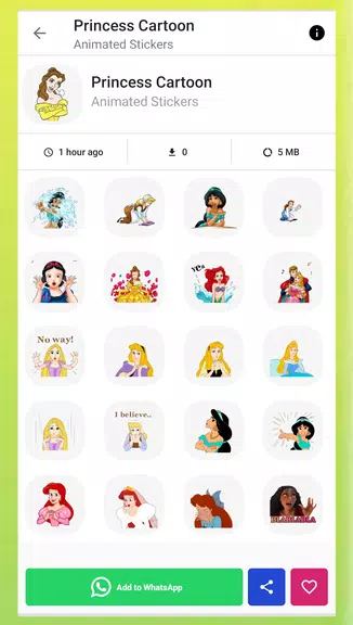 Princess Animated Stickers Capture d'écran 1