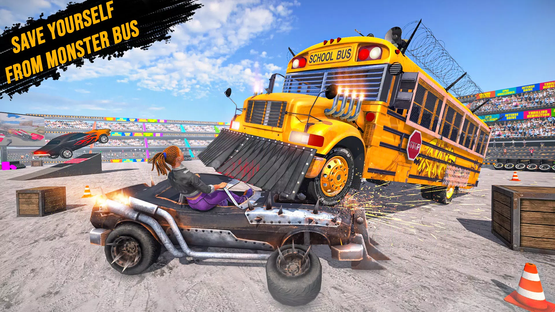Monster Bus Derby Destruction Captura de tela 1