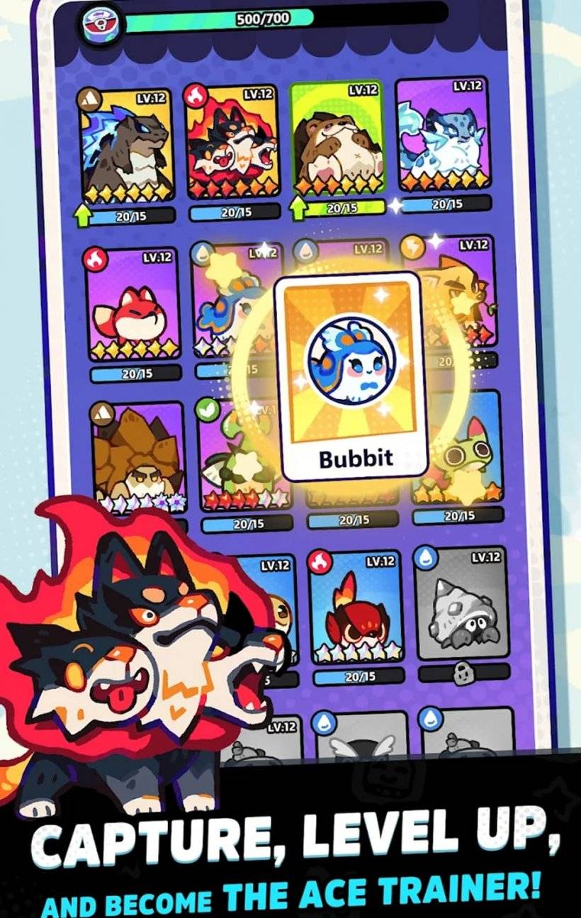 Ace Trainer menu showcasing diverse creatures