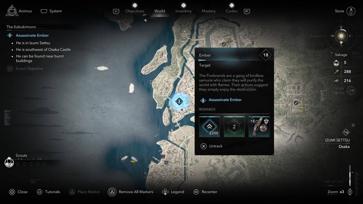 在刺客信条阴影中如何找到所有的kabukimono成员