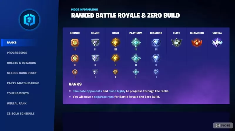 Fortnite Mobile Ranking Guide &ndash; All Ranks, Rewards, and Strategies