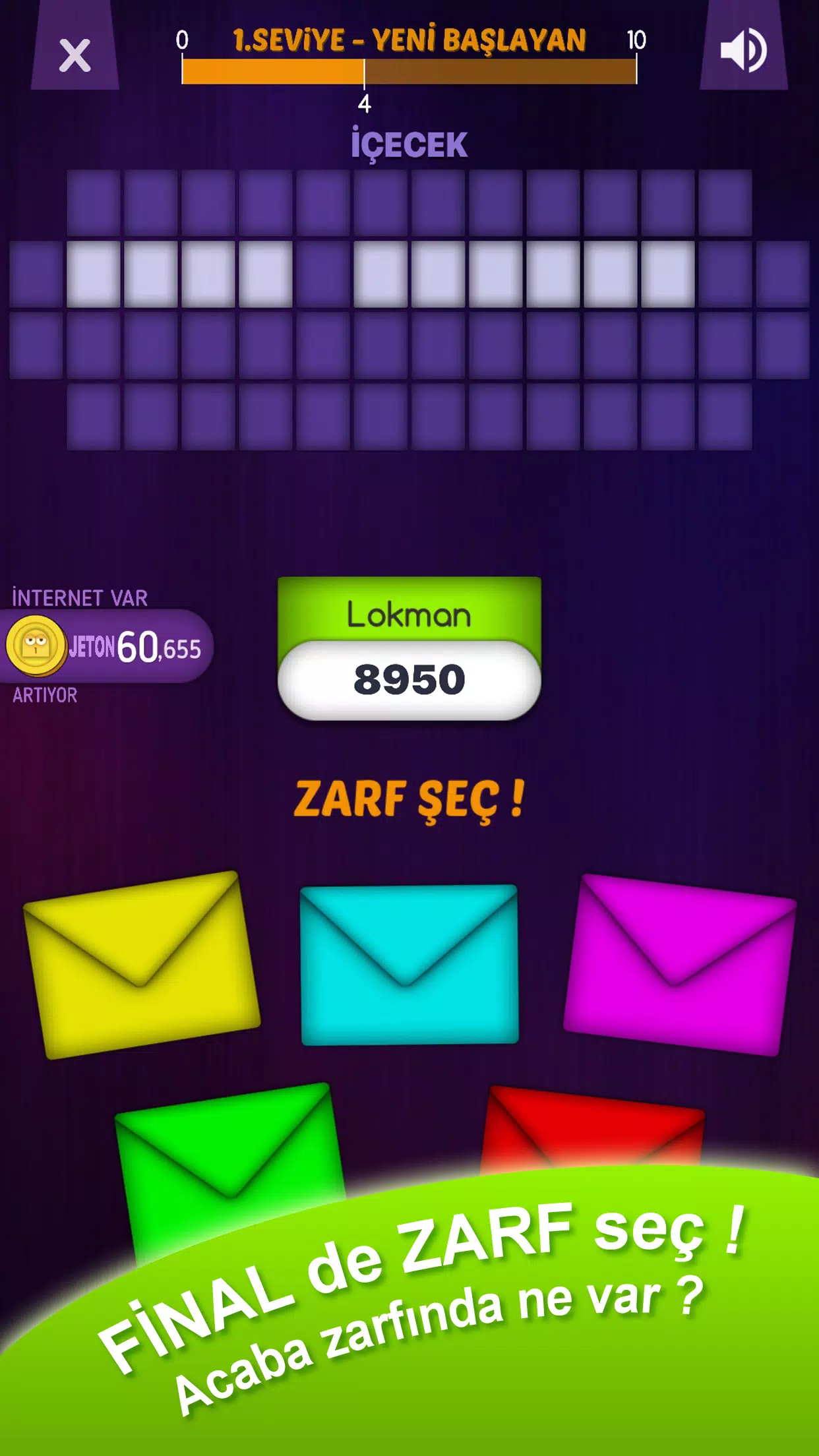 Çarkıfelek Mobil - Zarf Seç Скриншот 2