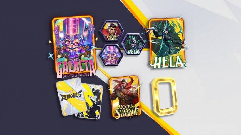 漫威竞争对手所描绘的带有流行的漫威英雄的卡片的照片