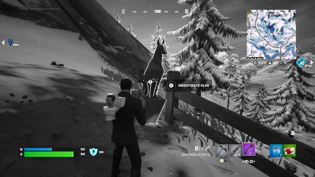 Fortnite Winterfest Dog Statue