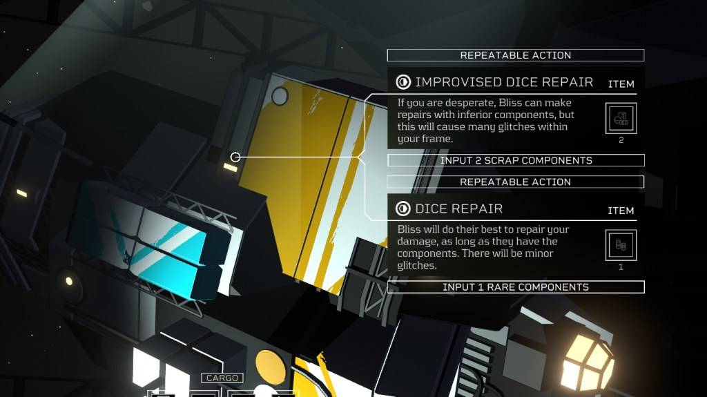 Dice repair screen in Citizen Sleeper 2