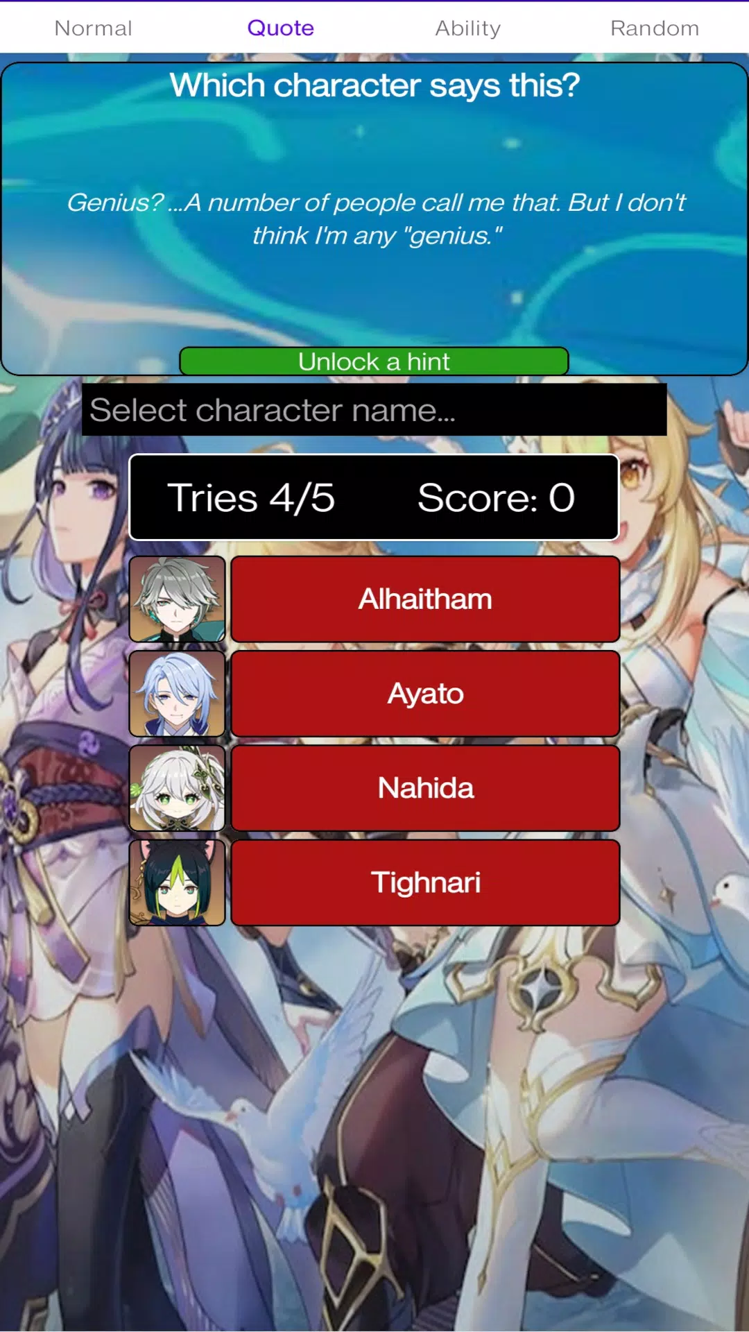 Genshin Guess (Unofficial) Capture d'écran 2