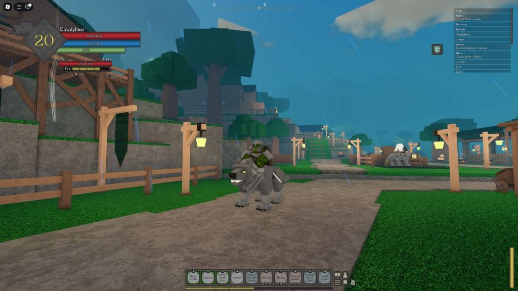 Ein Rune-Slayer-Spieler reitet auf einem Wolf als Reittier
