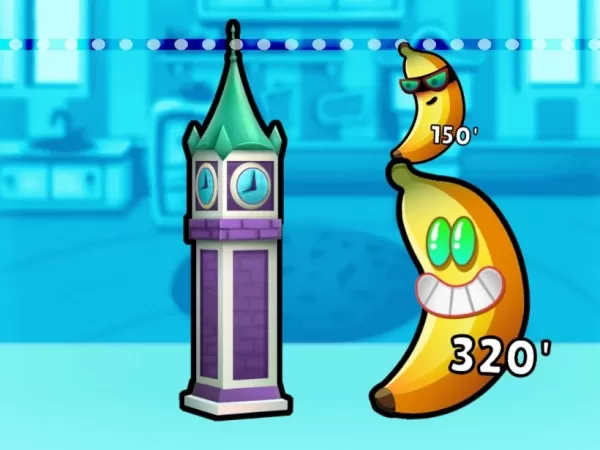 香蕉堆积以测量大笨钟的高度