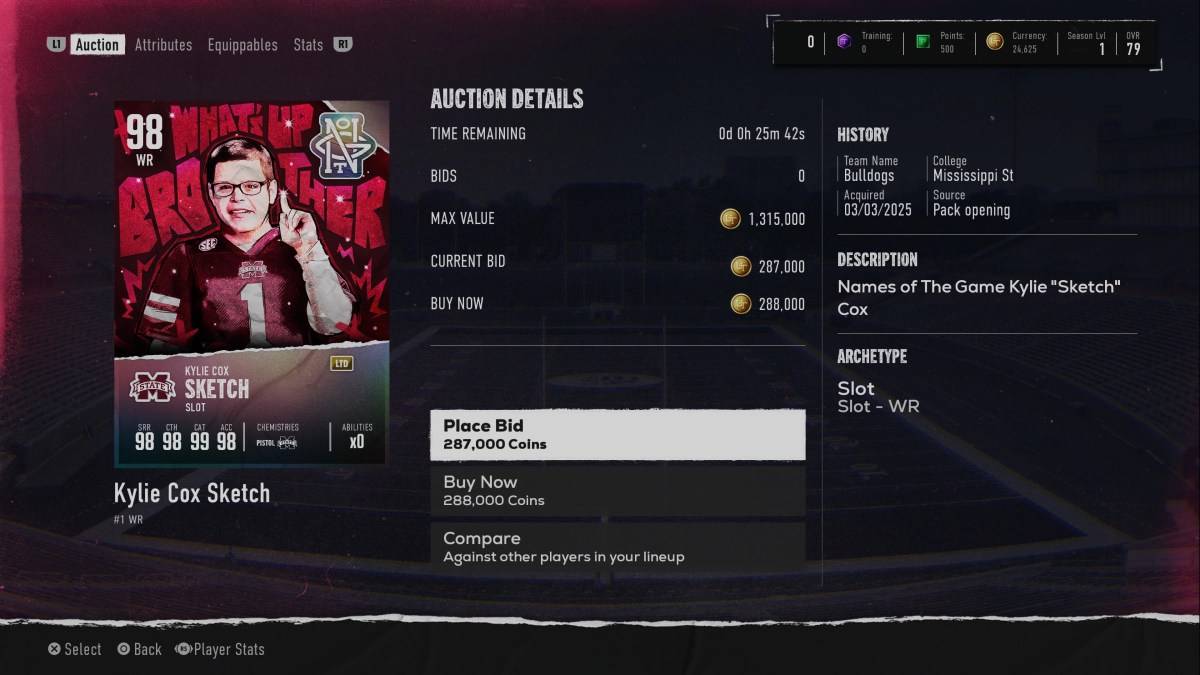 Card de bocetos en el fútbol universitario 25 como parte de un artículo sobre cómo obtener Shane Gillis.