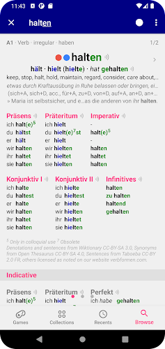 Verbs German Dictionary應用截圖第2張