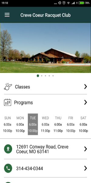 CCRC Tennis Mobile App 스크린샷 2