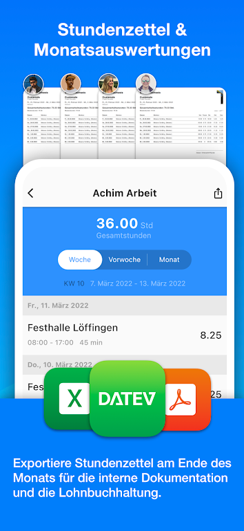 Achim App Arbeitszeiterfassung स्क्रीनशॉट 2