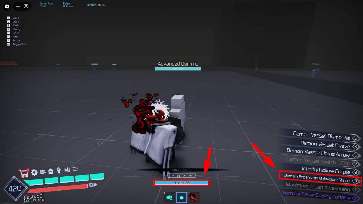 Como usar a expansão do domínio em Jujutsu Infinite