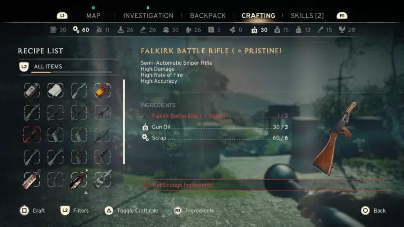 Atomfall Falkirk Battle Rifle Pag -upgrade