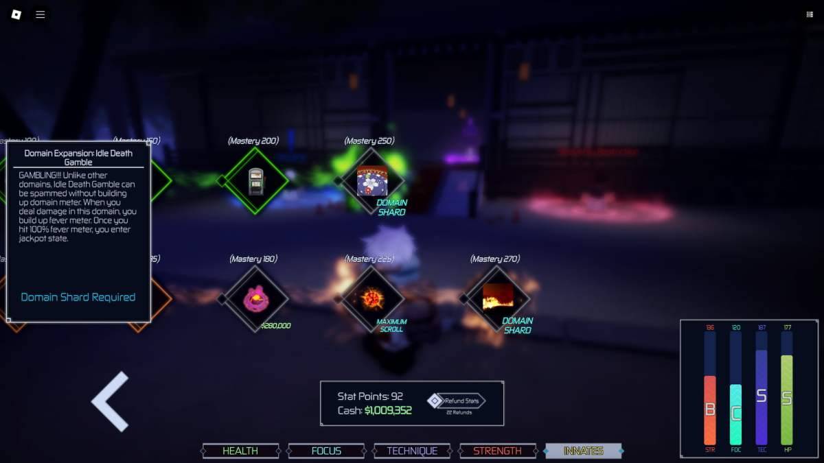 Expansão de domínio na árvore de domínio da técnica inata em Jujutsu Infinite