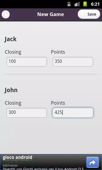 Burraco Scorekeeper Screenshot 2