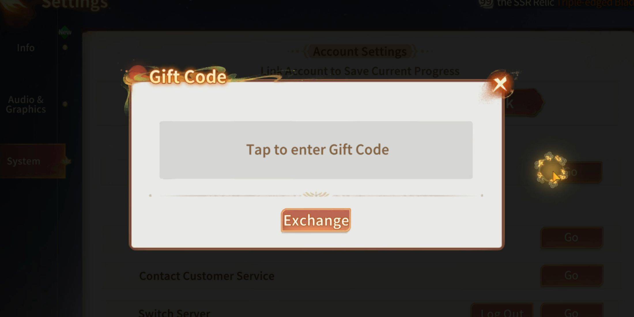 Code Redemption Interface