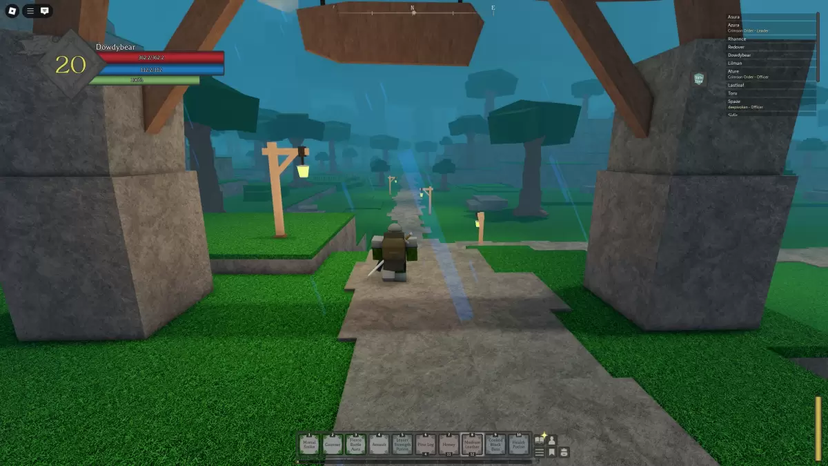 Ein Rune-Slayer-Spieler geht durch ein Stadttor nach Norden