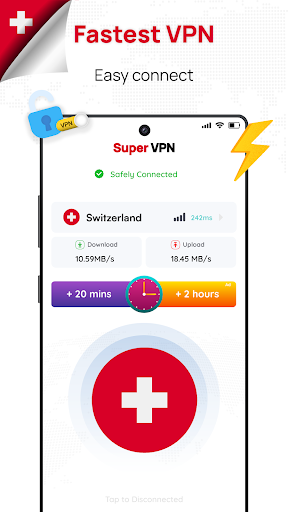 Switzerland VPN: Get Swiss IP Captura de pantalla 0
