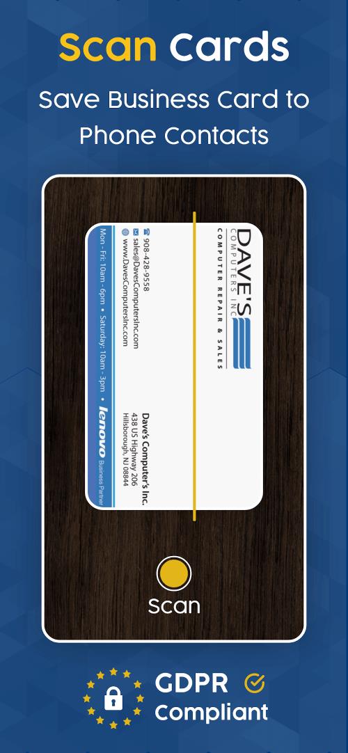 Business Card Scanner & Reader Tangkapan skrin 0