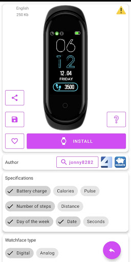 Mi Band 4 WatchFaces Скриншот 2