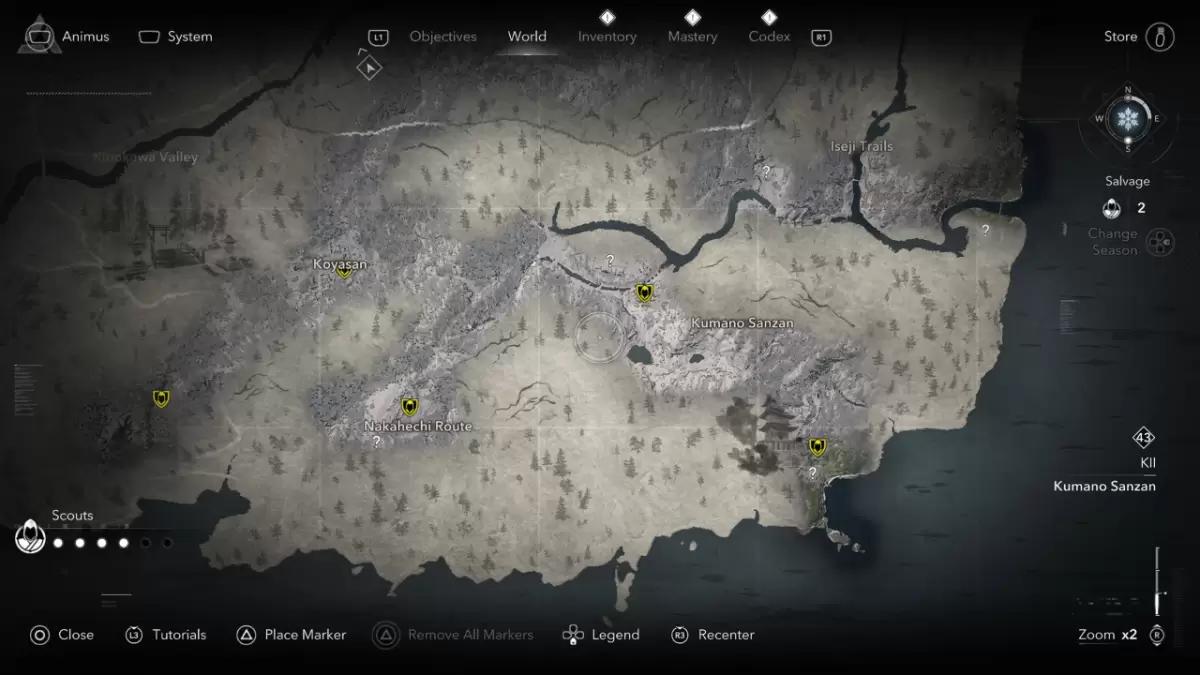 Eastern Kii Kakurega Locations