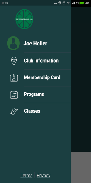 CCRC Tennis Mobile App 스크린샷 1