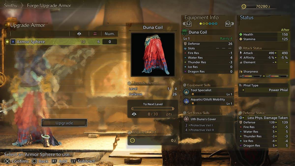 Using Armor Spheres in Monster Hunter Wilds