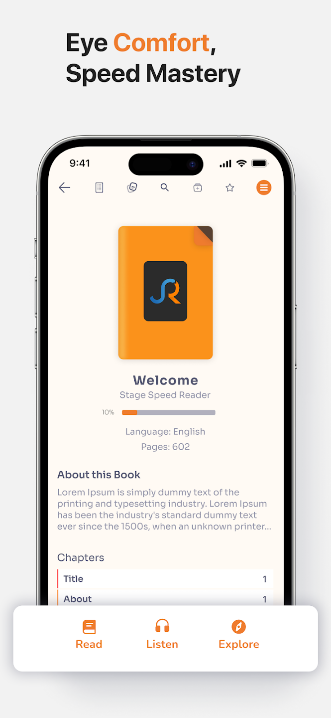 Schermata Speed Reading - Stage Reader 0