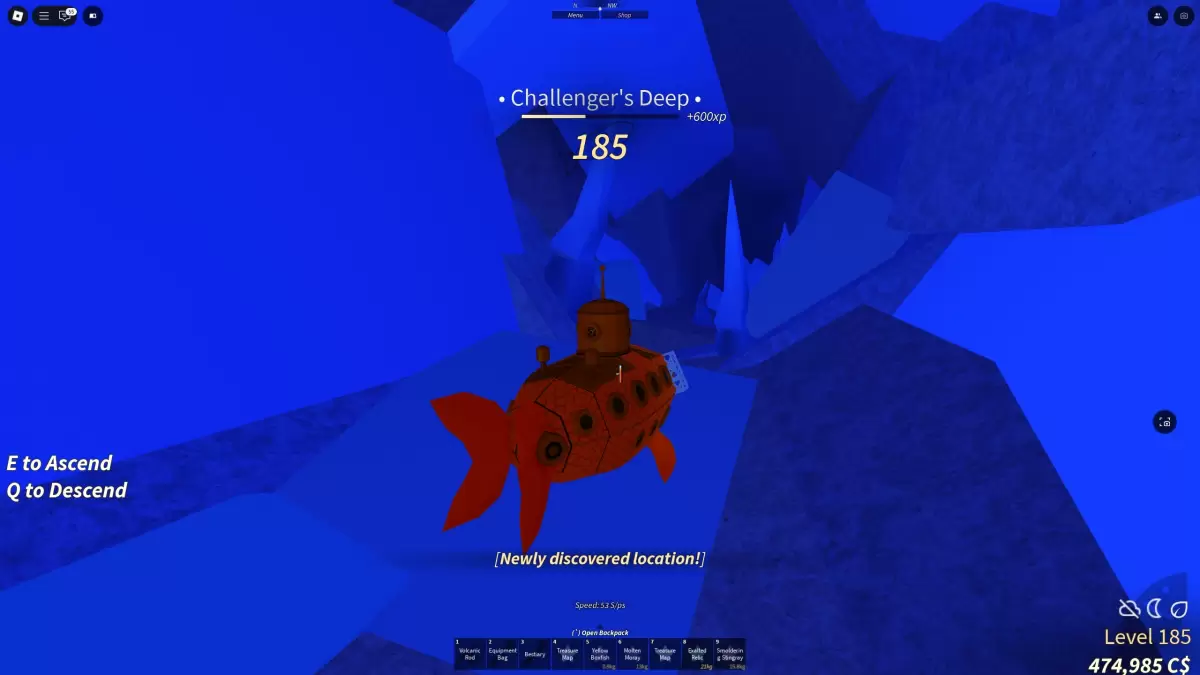 潜艇进入菲斯的挑战者深处