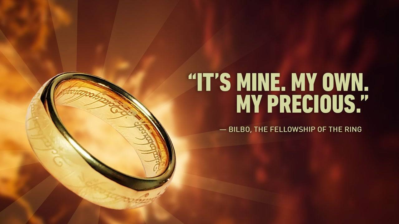 比爾博沉迷於他的寶貝魔戒