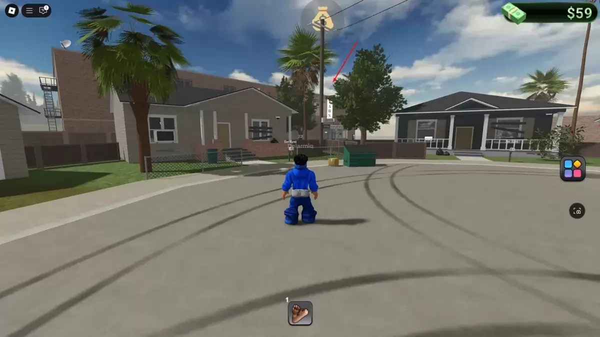 Player looking at the Pawn store location in BlockSpin